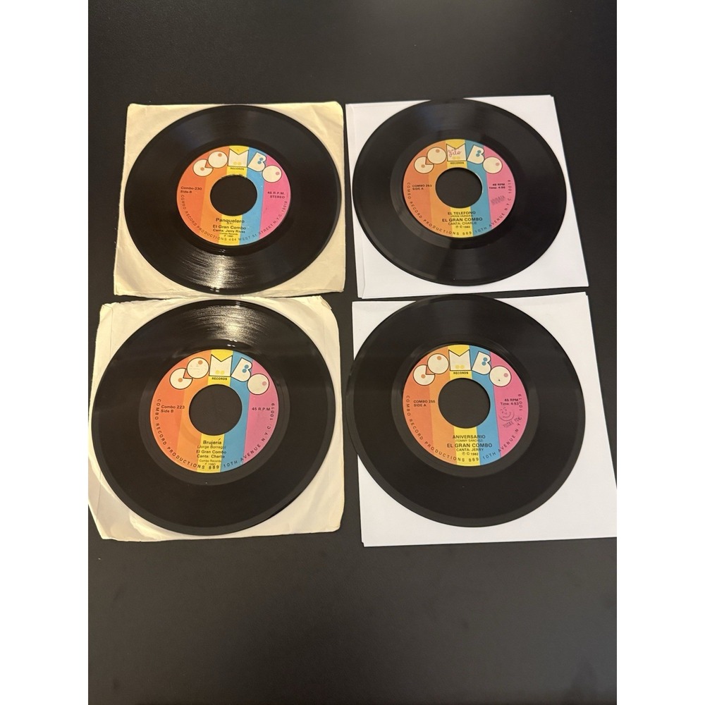 El Gran Combo 4x 45 RPM Vinyl Lot Combo Records Salsa Puerto Rico 1980-82 VG